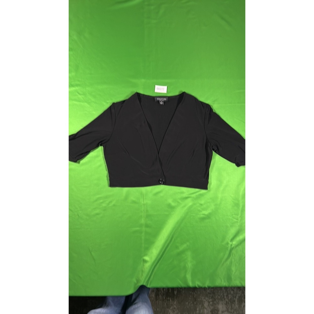Perceptions New York Black Cropped Bolero Jacket Shrug Size 14